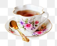 Cup of tea png sticker, transparent background