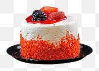 Png red velvet cake sticker, transparent background