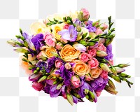 Flower bouquet png sticker, transparent background 