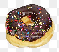 Donut png sticker, transparent background 