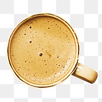 Flat lay coffee png sticker, transparent background