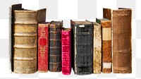 Antique books png sticker, transparent background