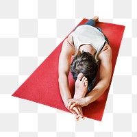 Flexible yoga woman png sticker, transparent background