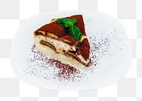 Tiramisu cake png sticker, transparent background