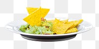 Png guacamole and chips sticker, transparent background