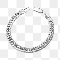 Silver bracelet png sticker, transparent background 