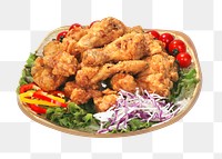 Fried chicken  png sticker, transparent background 
