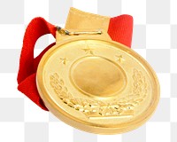 Gold medal  png sticker, transparent background