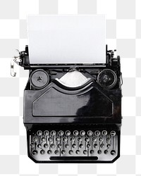 Vintage typewriter png sticker, transparent background