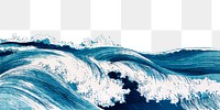 Vintage Japanese ocean waves png on transparent background.   Remastered by rawpixel. 