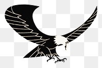 Black eagle png animal illustration, transparent background.  Remastered by rawpixel