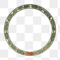 Vintage leafy frame png, transparent background.  Remastered by rawpixel