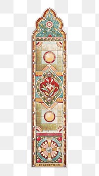 Church's stain glass png, transparent background. Remastered by rawpixel