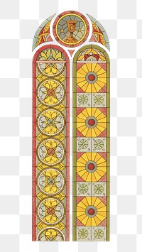 Vintage stained glass png element, transparent background.  Remastered by rawpixel