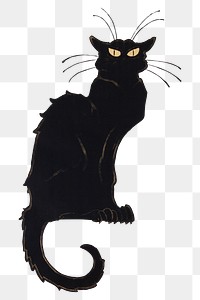Tourn&eacute;e du Chat Noir png black cat, transparent background.  Remastered by rawpixel