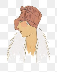 Vintage woman's png hat fashion, transparent background.  Remastered by rawpixel