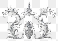 Vintage gray png ornamental element, transparent background.  Remastered by rawpixel