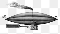 Aesthetic steam ship balloon  png on transparent background.   Remastered by rawpixel
