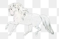 Aesthetic white horse  png on transparent background.   Remastered by rawpixel
