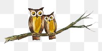 Aesthetic owls  png on transparent background.   Remastered by rawpixel