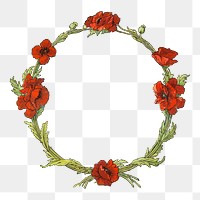 Aesthetic poppies frame  png on transparent background.   Remastered by rawpixel