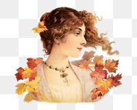 Aesthetic vintage woman  png on transparent background.   Remastered by rawpixel