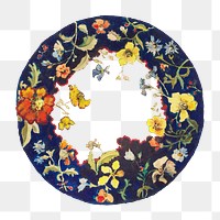 Floral plate png on transparent background. Remastered by rawpixel