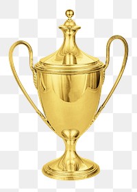 Aesthetic gold trophy png on transparent background. Remixed by rawpixel.