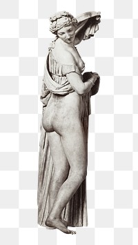 Aesthetic woman sculpture png on transparent background.  Remastered by rawpixel