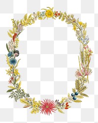 Aesthetic vintage floral frame png on transparent background. Remastered by rawpixel