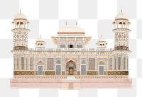 Aesthetic Indian's Itmad-ud-Daula tomb png at transparent background illustration.  Remastered by rawpixel