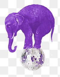 Aesthetic purple elephant png on transparent background. Remixed by rawpixel.