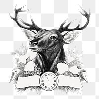 Aesthetic elk head png on transparent background.   Remastered by rawpixel