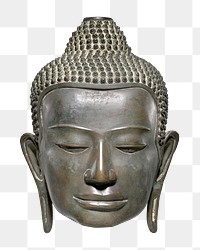 Aesthetic Buddha head sculpture png on transparent background.  Remastered by rawpixel