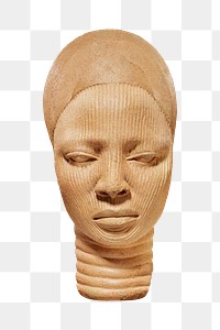 Aesthetic shrine head sculpture png on transparent background. Remastered by rawpixel