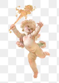 Aesthetic cherub png on transparent background.  Remastered by rawpixel