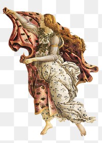 Aesthetic Sandro Botticelli's woman png on transparent background.  Remastered by rawpixel