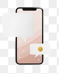 Mobile phone png chat bubbles sticker, transparent background