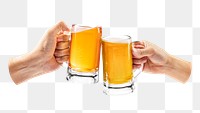 Cheers with beer png sticker, transparent background