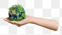 Holding Earth png sticker, transparent background