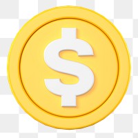 US Dollar coin png, 3D sticker, American currency exchange on transparent background