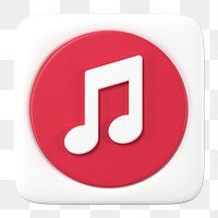 Music streaming png app icon, 3D online platform graphic in pink