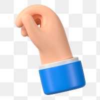 3D hand gesture png sticker, business illustration, transparent background