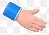 Businessman extending hand png clipart, 3D graphic on transparent background