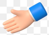 Businessman png extending hand to shake, business etiquette in 3D, transparent background