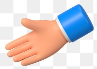 Businessman png extending hand to shake, business etiquette in 3D, transparent background