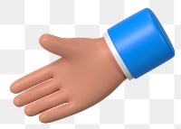 Businessman png extending hand to shake, business etiquette in 3D, transparent background