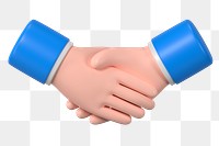 3D handshake png clipart, business partnership graphic on transparent background