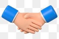 3D business handshake png sticker, gesture, etiquette illustration, transparent background