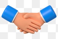 3D business handshake png sticker, gesture, etiquette illustration, transparent background